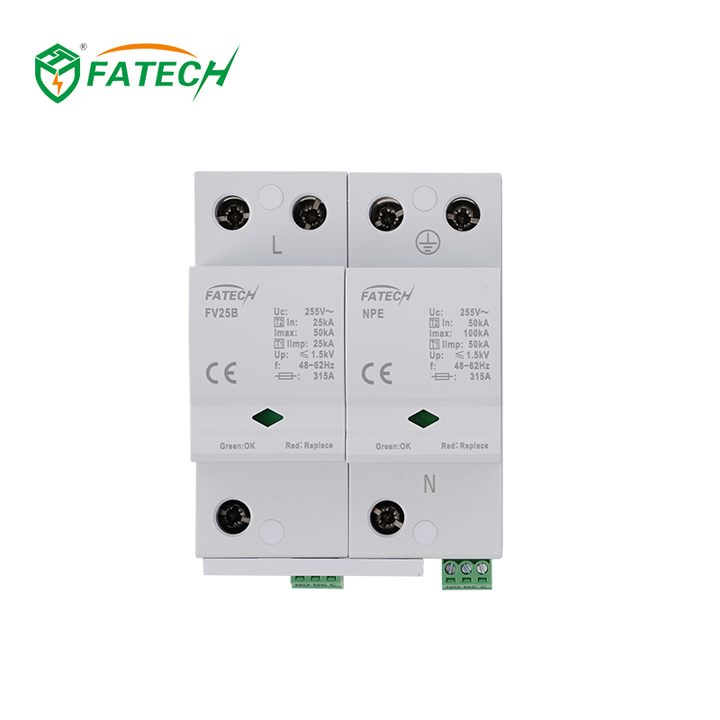 IEC61643 Type 1+2 Iimp 25kA Single Phase AC Surge Protector
